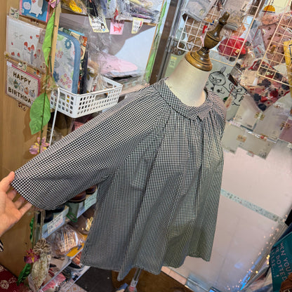 Blue Willow Black Gingham Blouse