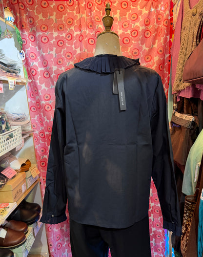 Mizuiro Ind Frill Collar Shirt, 2 Colors, made in Japan
