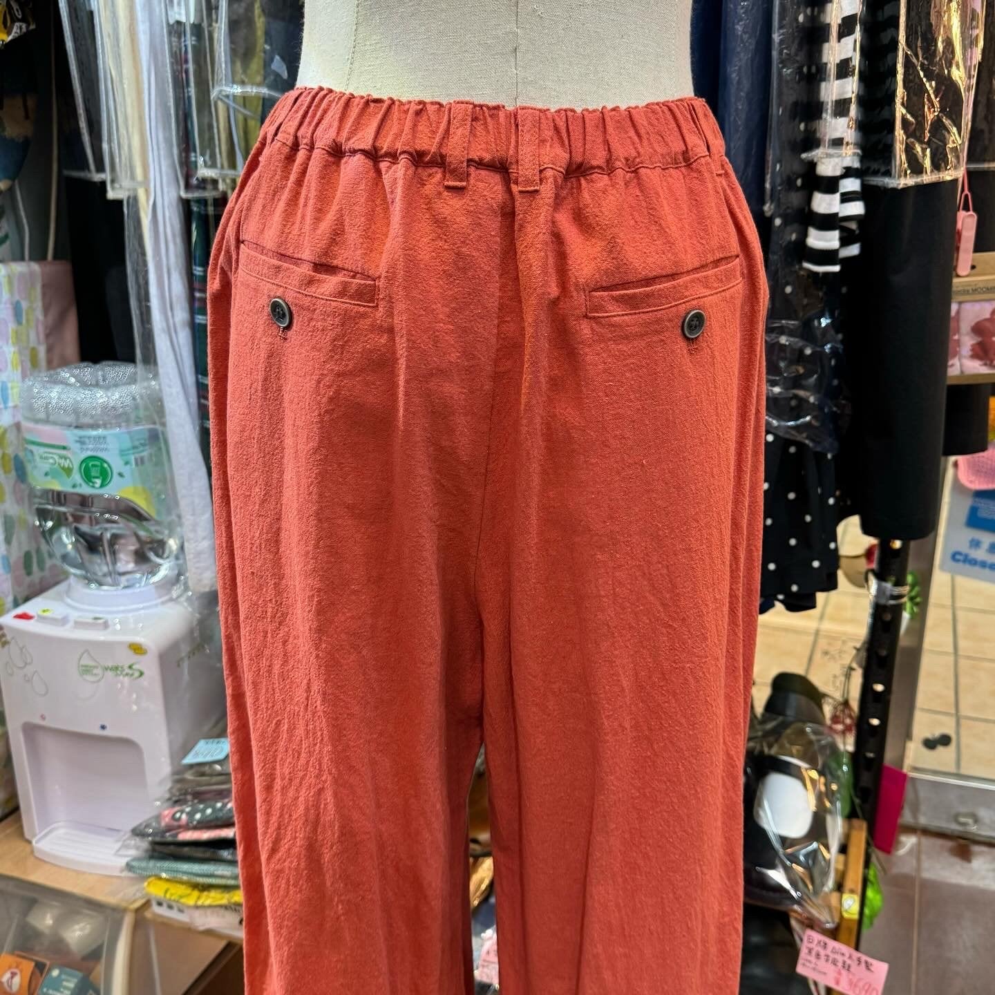 EXTRA20- Ina Red Linen Pants, made in Japan