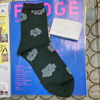 $99 only- en Lille Floral Socks, 4 Colors, made in Japan