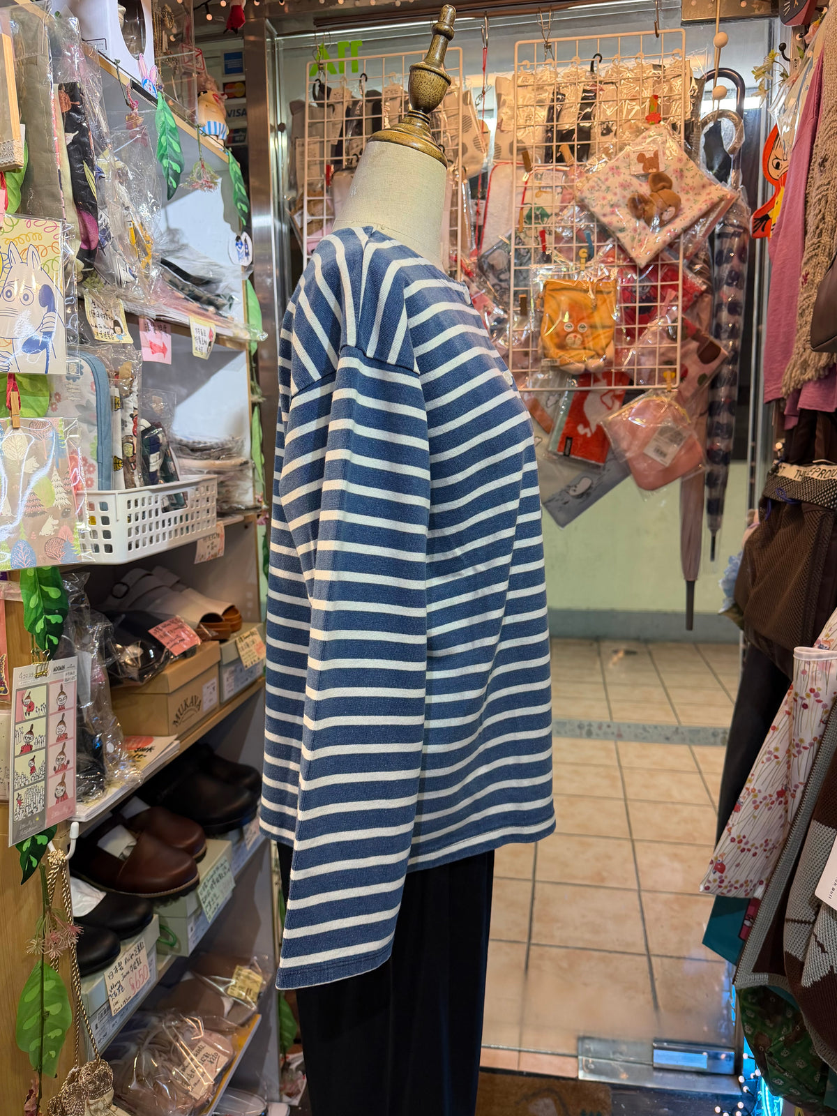 Ichi Antiquites Indigo Striped 2WAY Jacket, Top, made in Japan