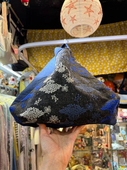 Castle… Embroidery X Denim Japanese Knot Shoulder Bag, made in Japan