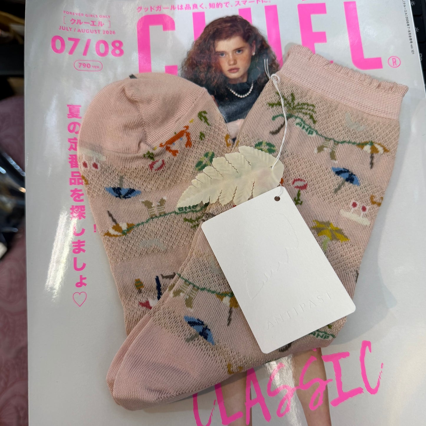 Antipast Summer Beach Pink Socks, made in Japan