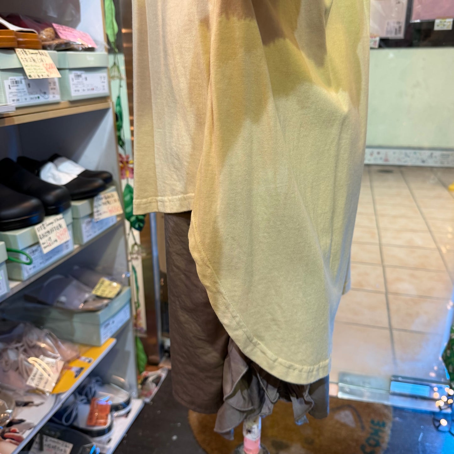 Yarra X Talk With Organic Dyeing Frill Long T-shirt, made in Japan