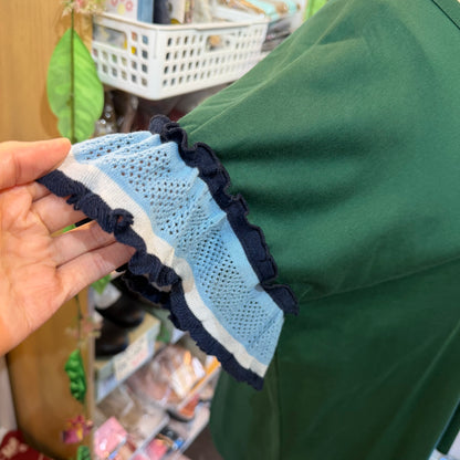 Pou Dou Dou Green Frill Sleeves Blouse