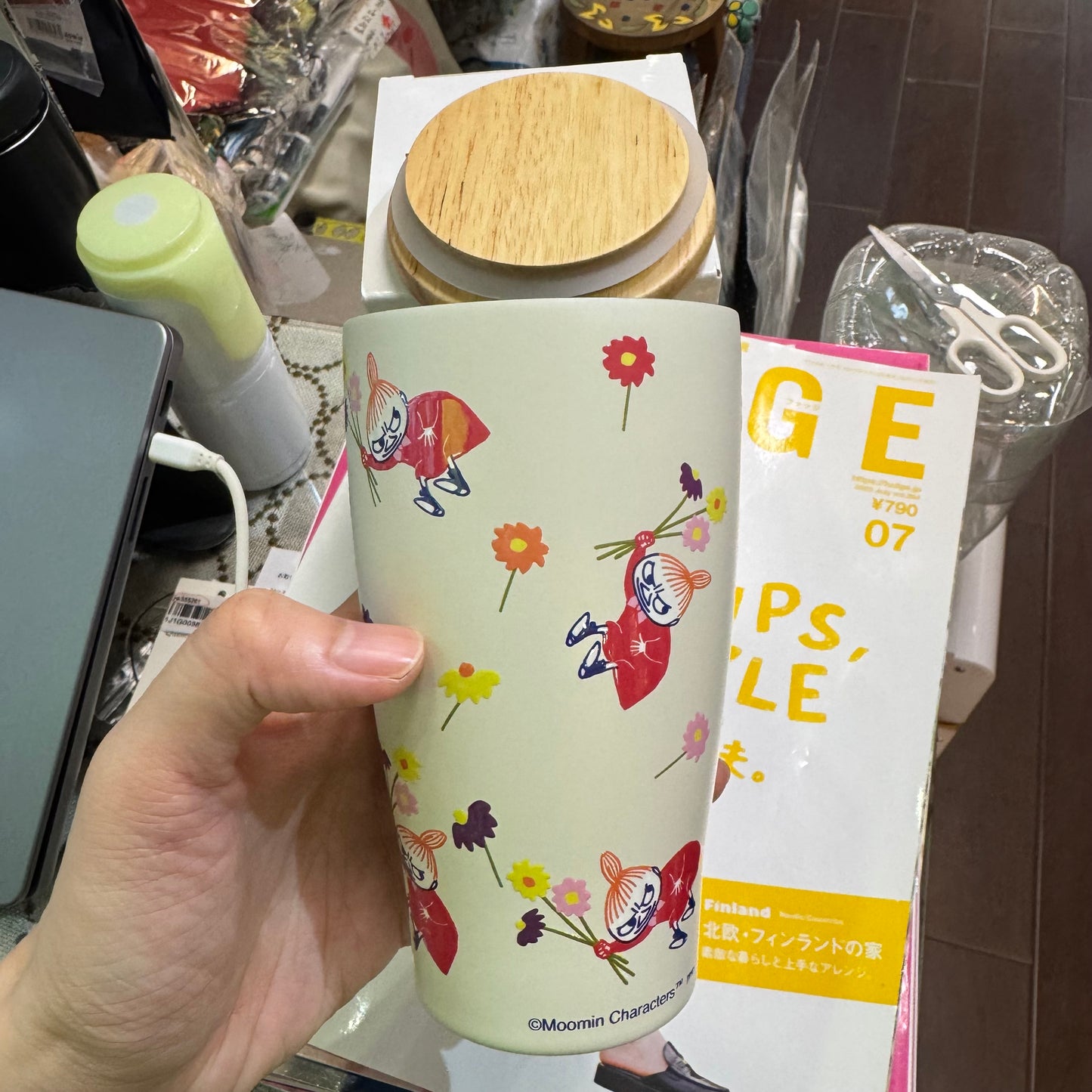 Little My Stainless Steel Vacuum Wood Cap Tumbler, 0.35L