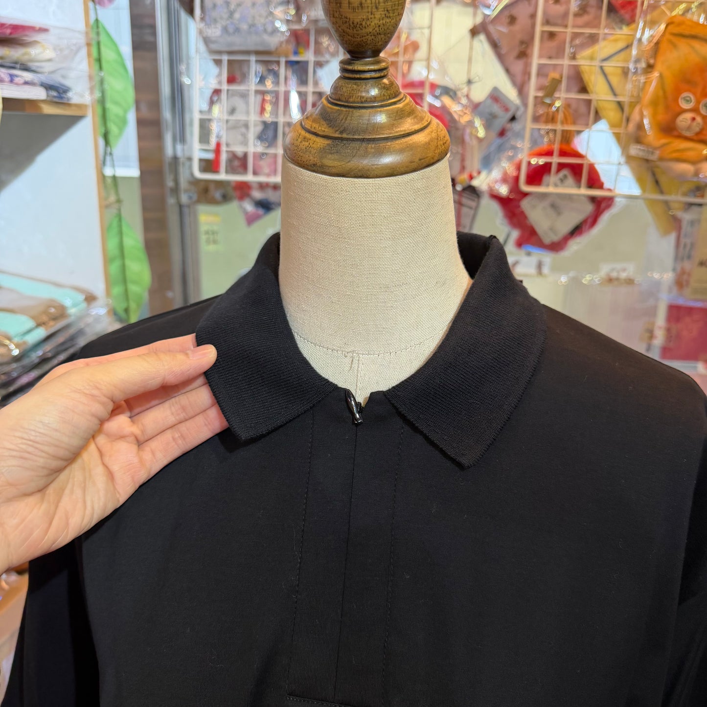 Mizuiro Ind Black Polo Shirt, made in Japan