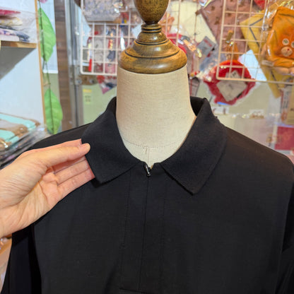Mizuiro Ind Black Polo Shirt, made in Japan