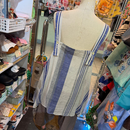 Tumugu Cotton Linen Striped 2Way Vest Top, made in Japan
