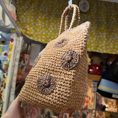 Ema Kuam Brown Polka Straw Bucket Bag, Handmade in Nepal
