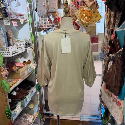 Munich AMULET Embroidery Beige Blouse, made in Japan
