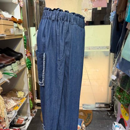 Sale- Tumugu Denim Wide-leg Pants