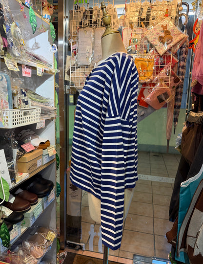 Diaries Striped 2 Way T-shirt, Cardigan, 2 Colors, made in Japan