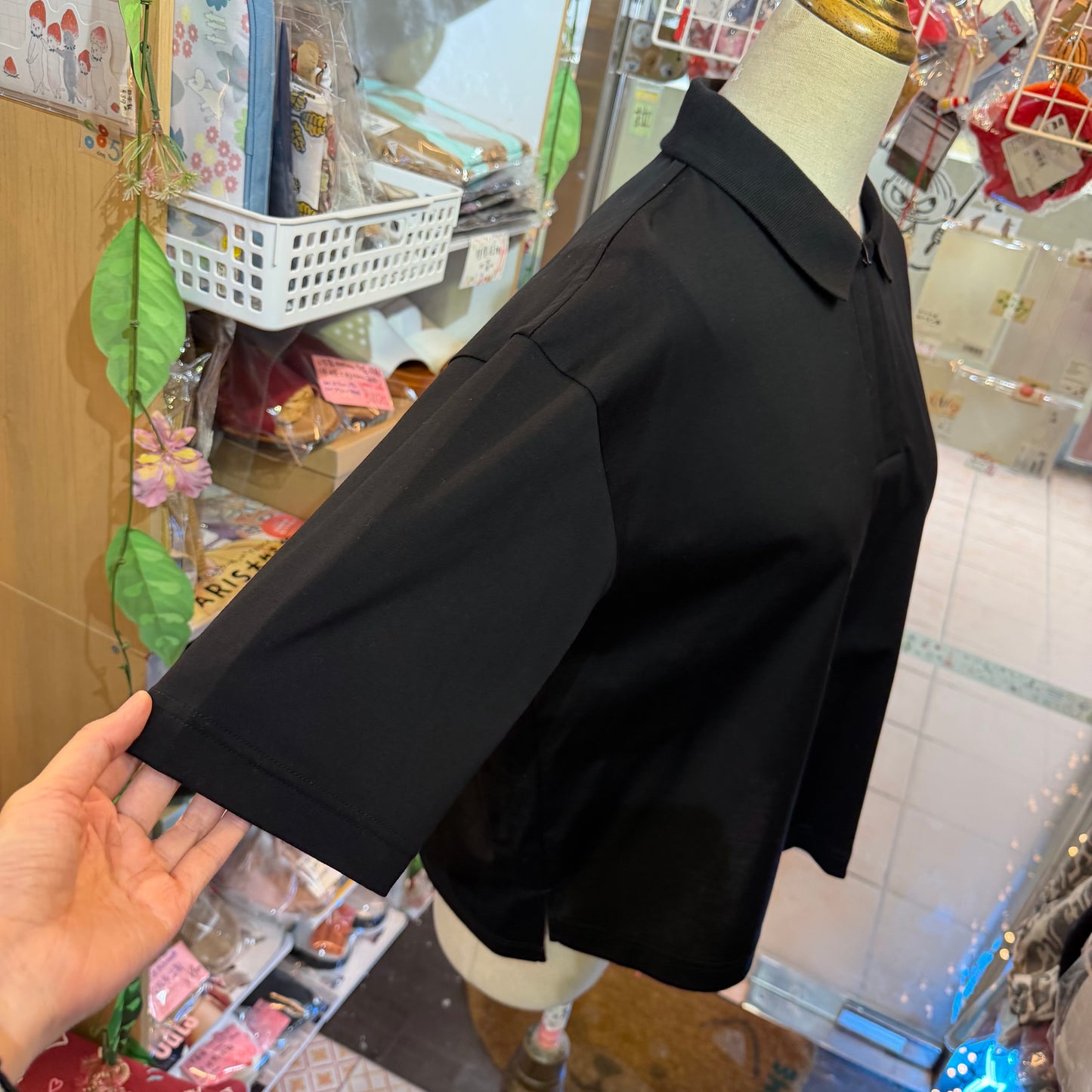 Mizuiro Ind Black Polo Shirt, made in Japan