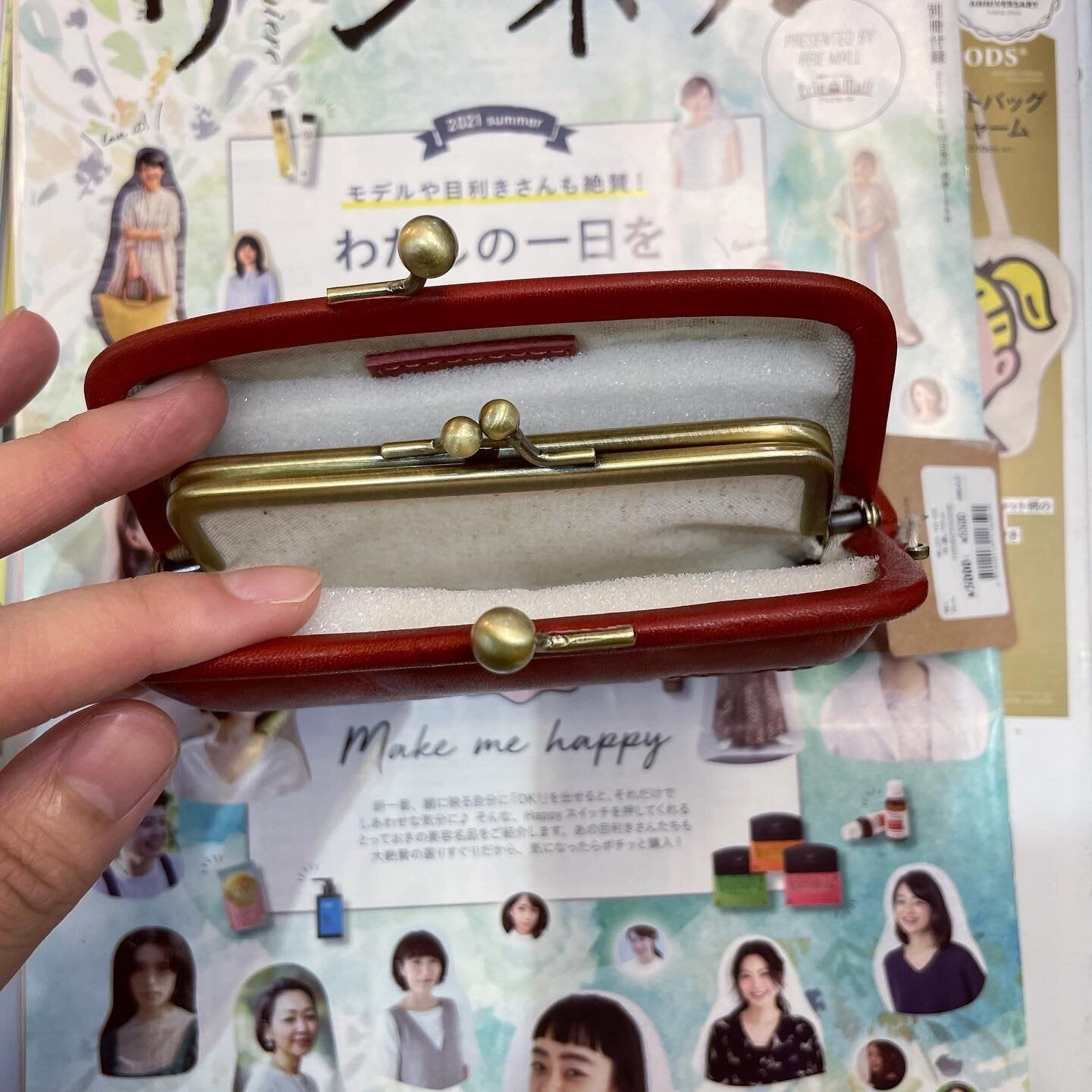 Sale- Kanmi Leather Red Wallet, made in Japan