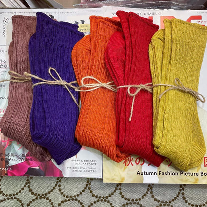Ichi~ Loiter Long Linen Socks, 10 Colors, made in Japan