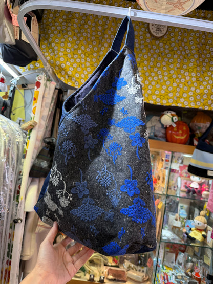 Castle… Embroidery X Denim Japanese Knot Shoulder Bag, made in Japan