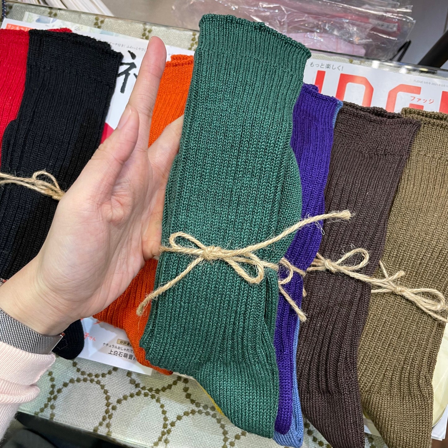 Ichi~ Loiter Long Linen Socks, 10 Colors, made in Japan