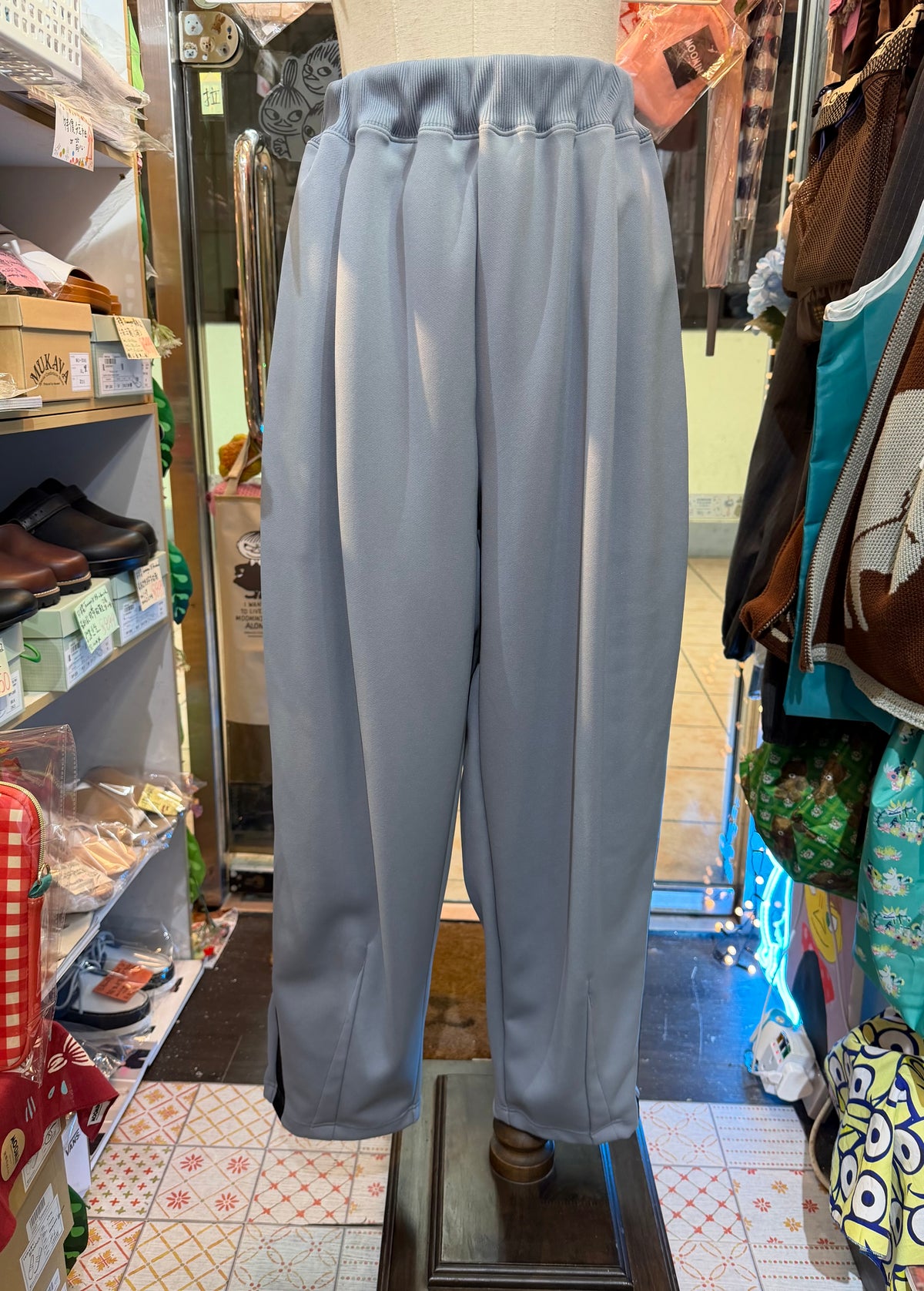 Drowse and yet… Grey Ribbon Jogger Pants, made in Japan