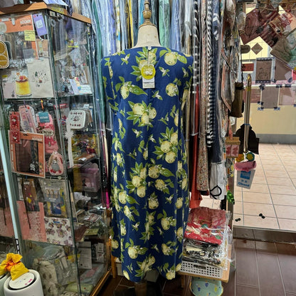 EXTRA30- Artipur Lemon Navy Sleeveless Dress, made in India