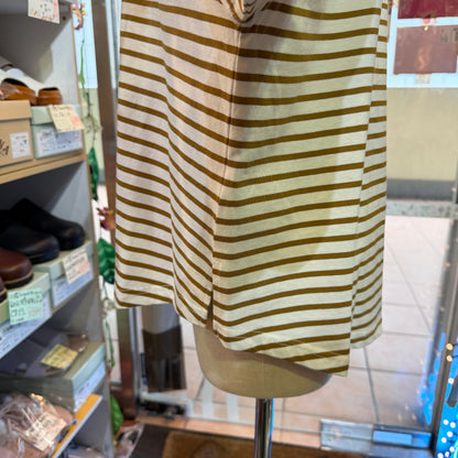 Le colis Beige Striped T-shirt, Cool Comfort Fabric