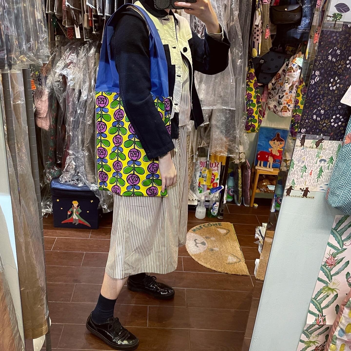 Handmade Floral Tote Bag, Fabric from Japan