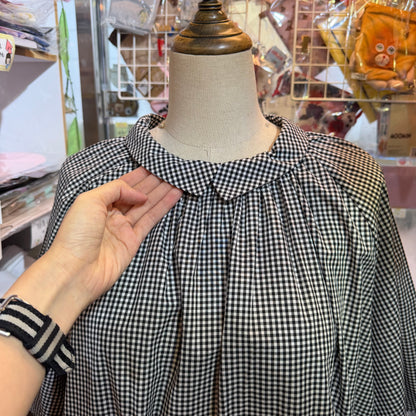 Blue Willow Black Gingham Blouse