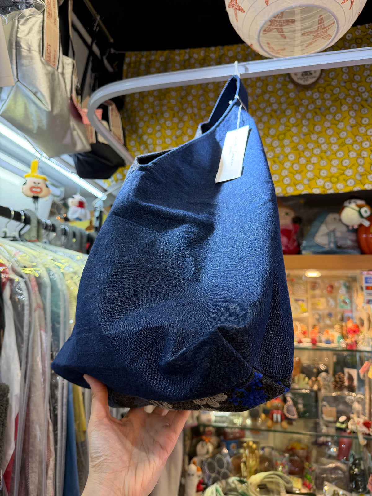 Castle… Embroidery X Denim Japanese Knot Shoulder Bag, made in Japan
