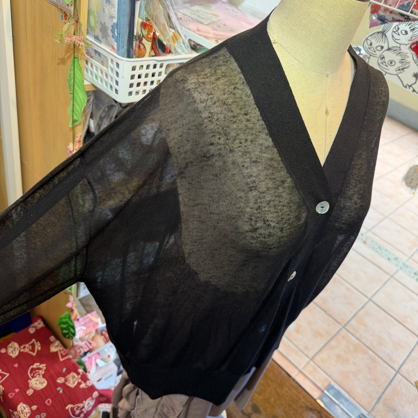 Ichi Black Sheer Cardigan