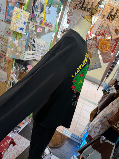 RNA Tree and Strawberry Black Long T-shirt, made in Japan