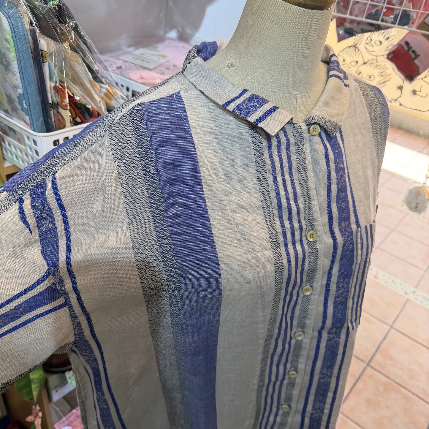 Tumugu Striped Linen Cotton Shirt, made in Japan
