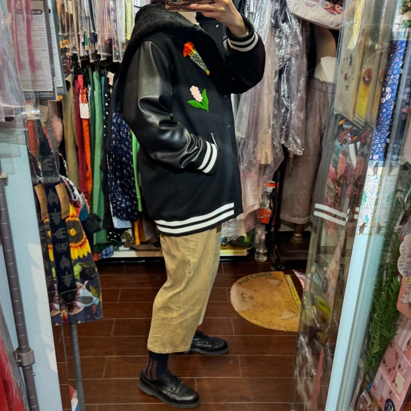 Sale- bedsidedrama 冬に咲く花 Flower Sailor Stadium Jacket, Size 2, made in Japan