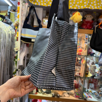 Anvocoeur Black Checked Oktogon PVC 2Way Bag, Waterproof, made in Japan