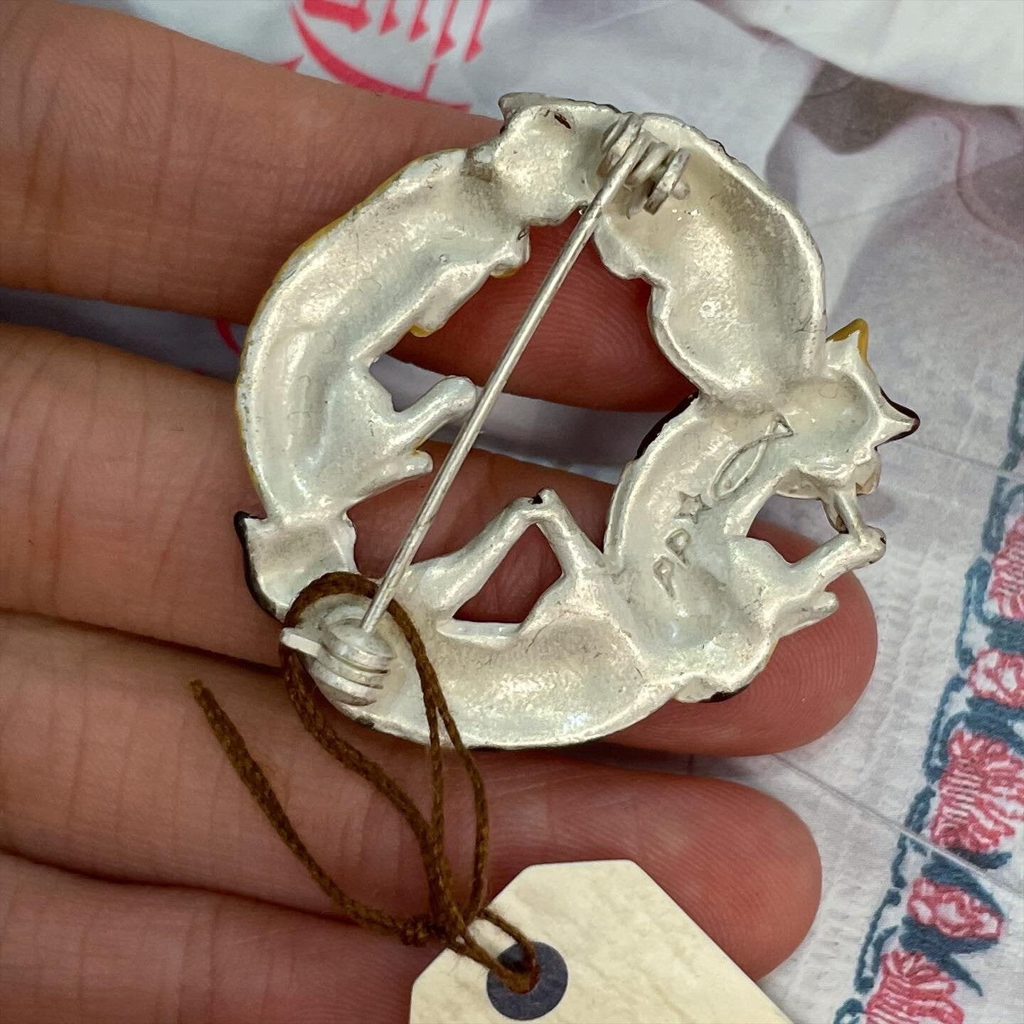 Palnart Poc Cats Brooch, made in Japan