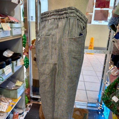 VM Linen Slim Cut Striped Pants, size 3, made in Japan