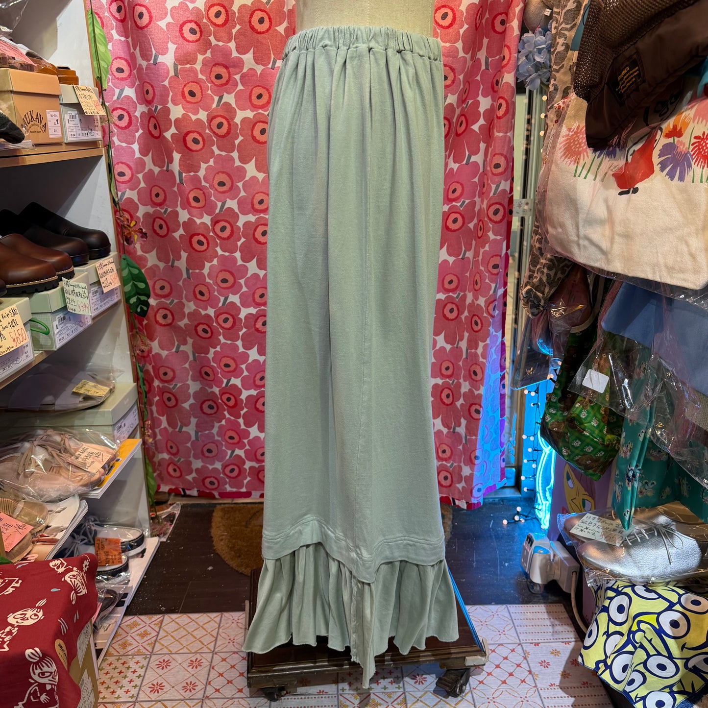 EXTRA30- SO Mint Wide-leg Pants Palazzo, made in Japan