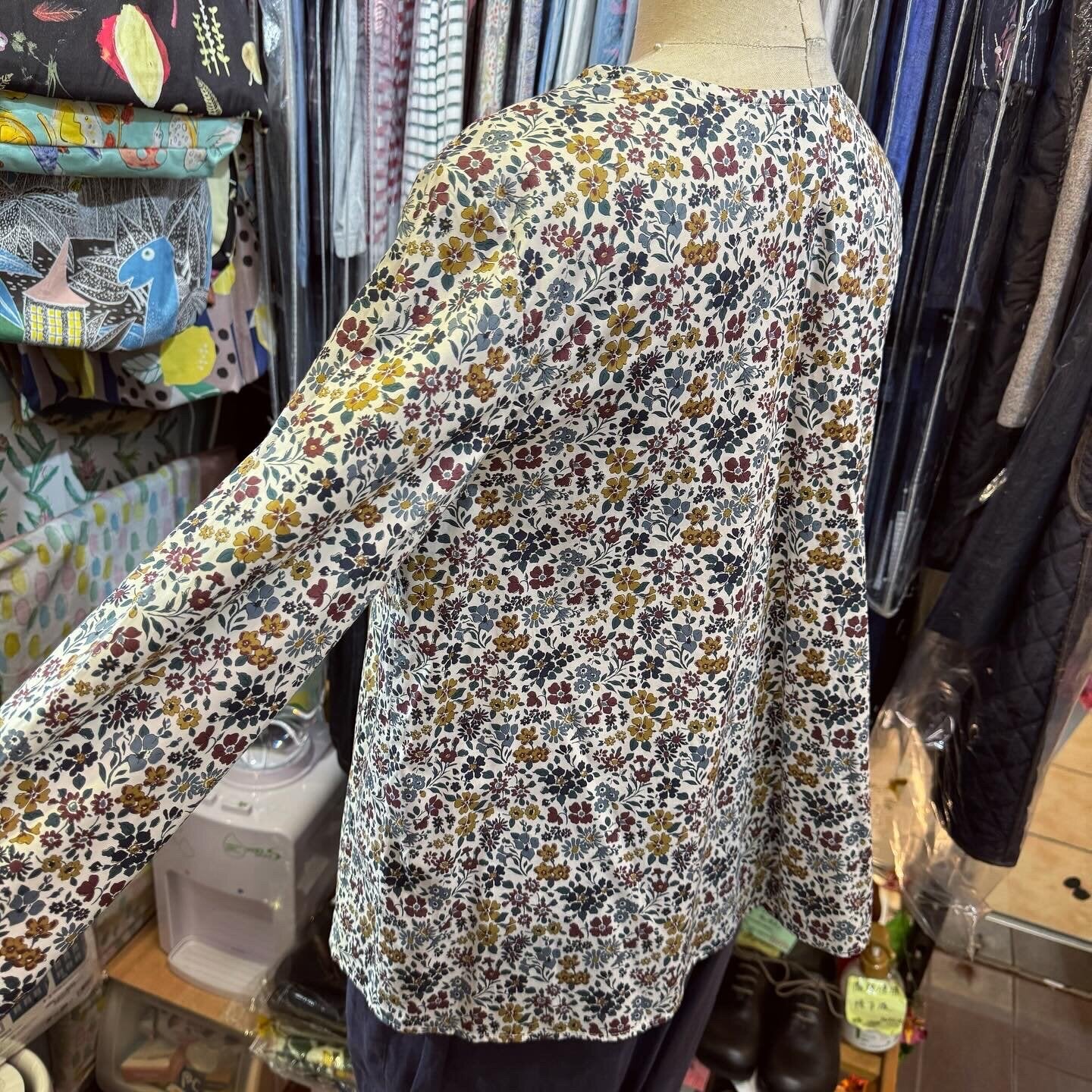 Sale- Le minor X Liberty London Floral V-neck Shirt, made in Japan