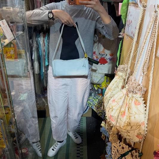 Sale- Ampersand Ivory Leather Bag, made in Japan