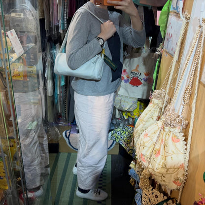 Sale- Ampersand Ivory Leather Bag, made in Japan