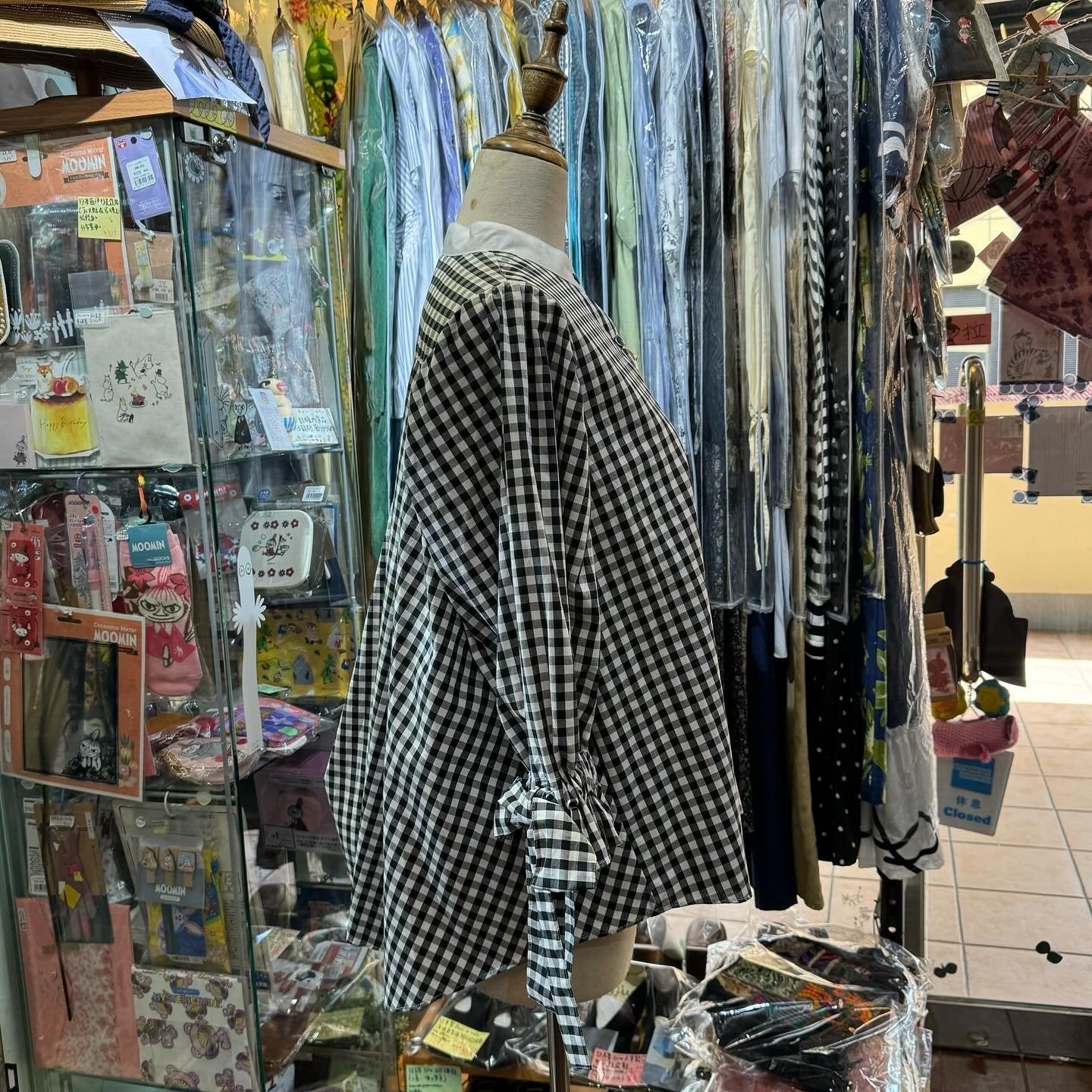 Sale- Drowse and Yet… Checked Ribbons Shirt, made in Japan