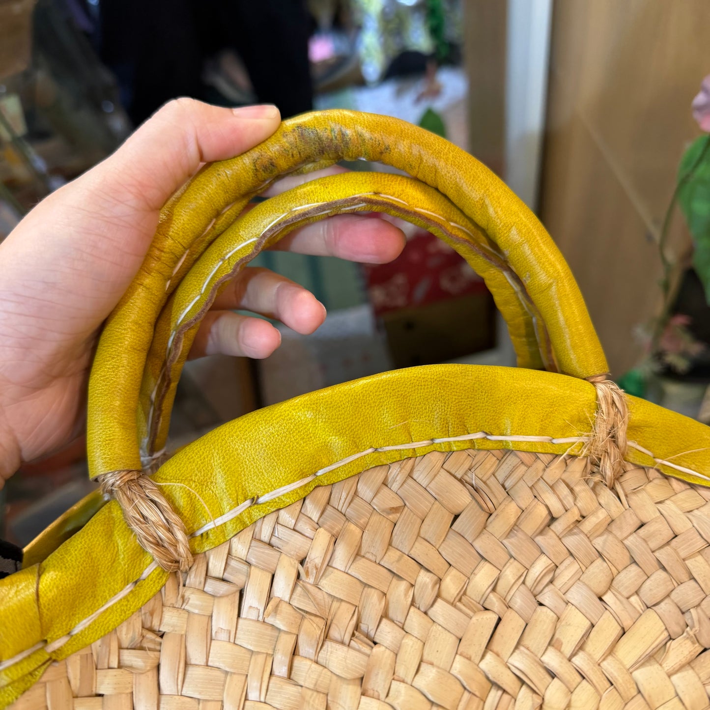 促销 - 法蒂玛摩洛哥微笑草编包，摩洛哥制造