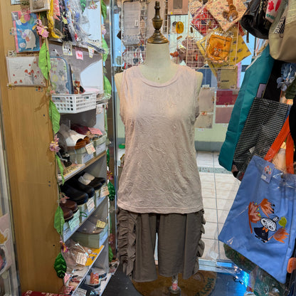 Ichi Cotton-blend Vest Tank Top, 3 Colors, made in Japan