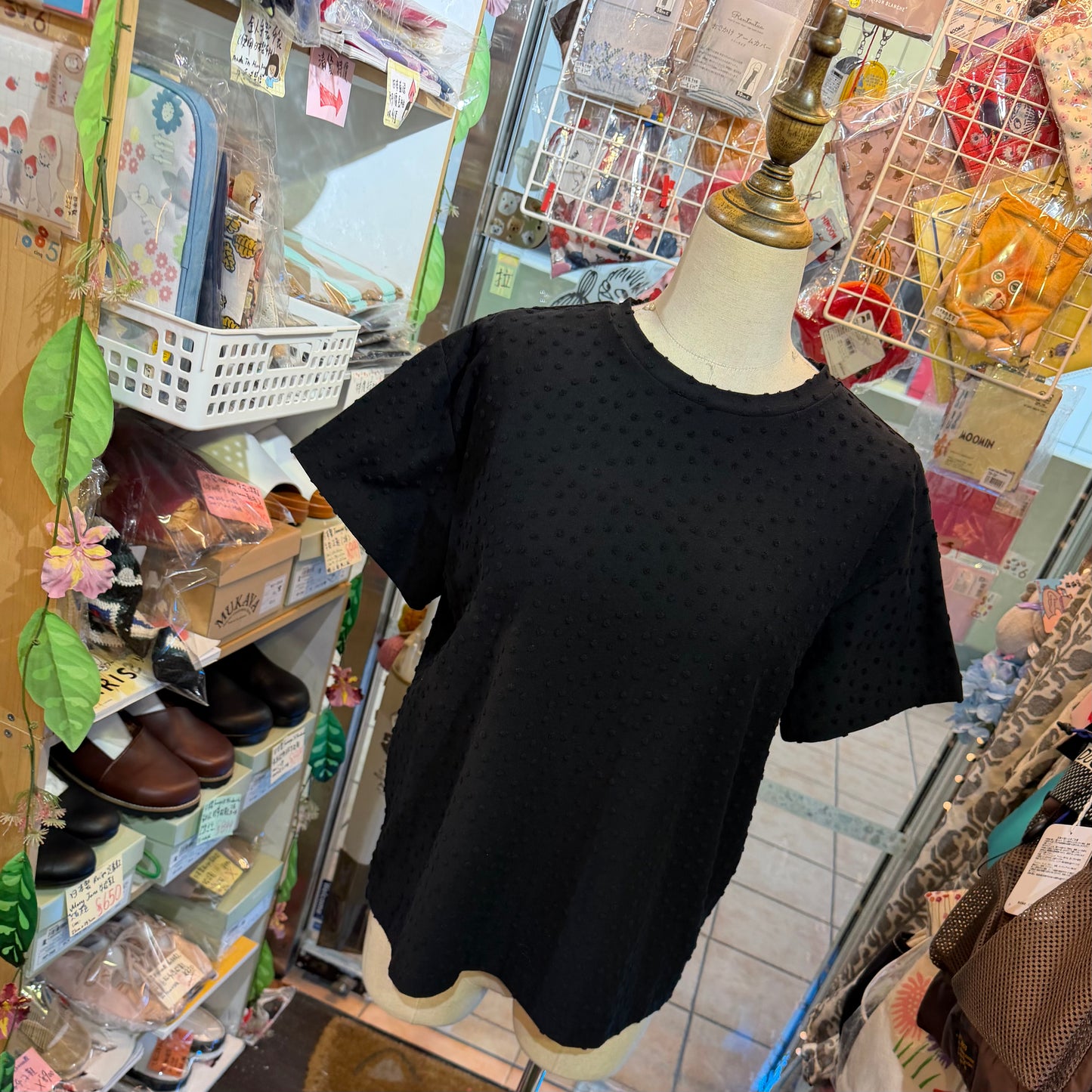 Latelier du Savon Black Polka T-shirt, made in Japan