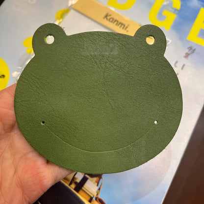 Kanmi Frog Green Leather Coaster,5 Colors, made in Japan