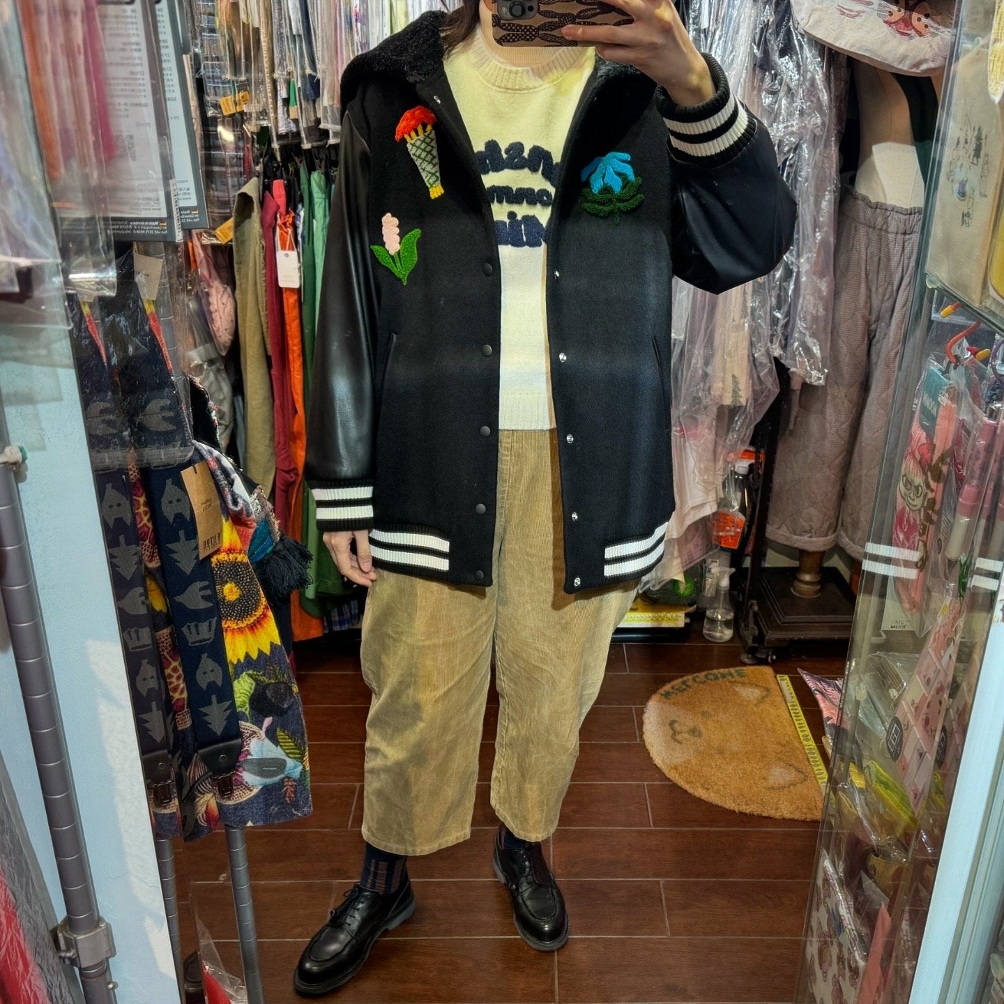 Sale- bedsidedrama 冬に咲く花 Flower Sailor Stadium Jacket, Size 2, made in Japan