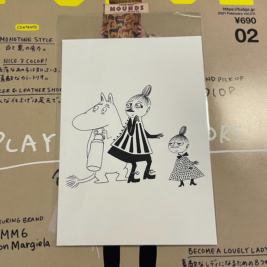 Little My and Moomin Postcard, made in Finland