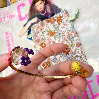 Les Néréides Paris Lemon and Flower Bangle Bracelet, imported from the UK