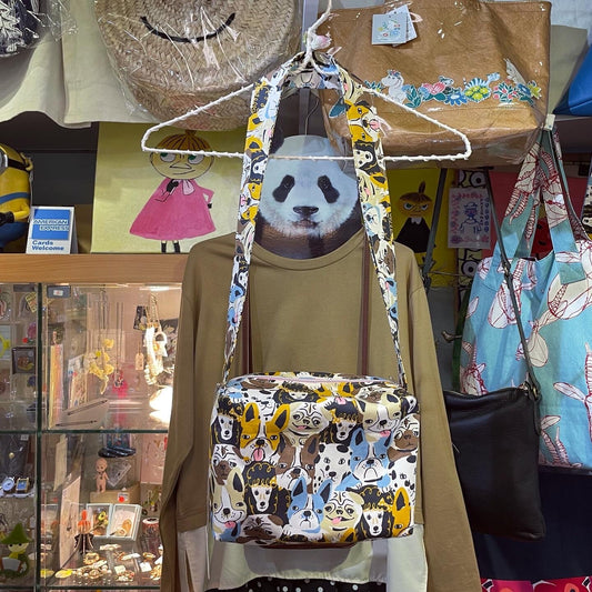 Handmade Dogs Prints Bag, fabric from Japan