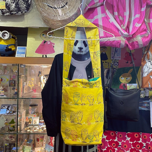 Handmade Owl Prints Tote Bag, fabric from Japan