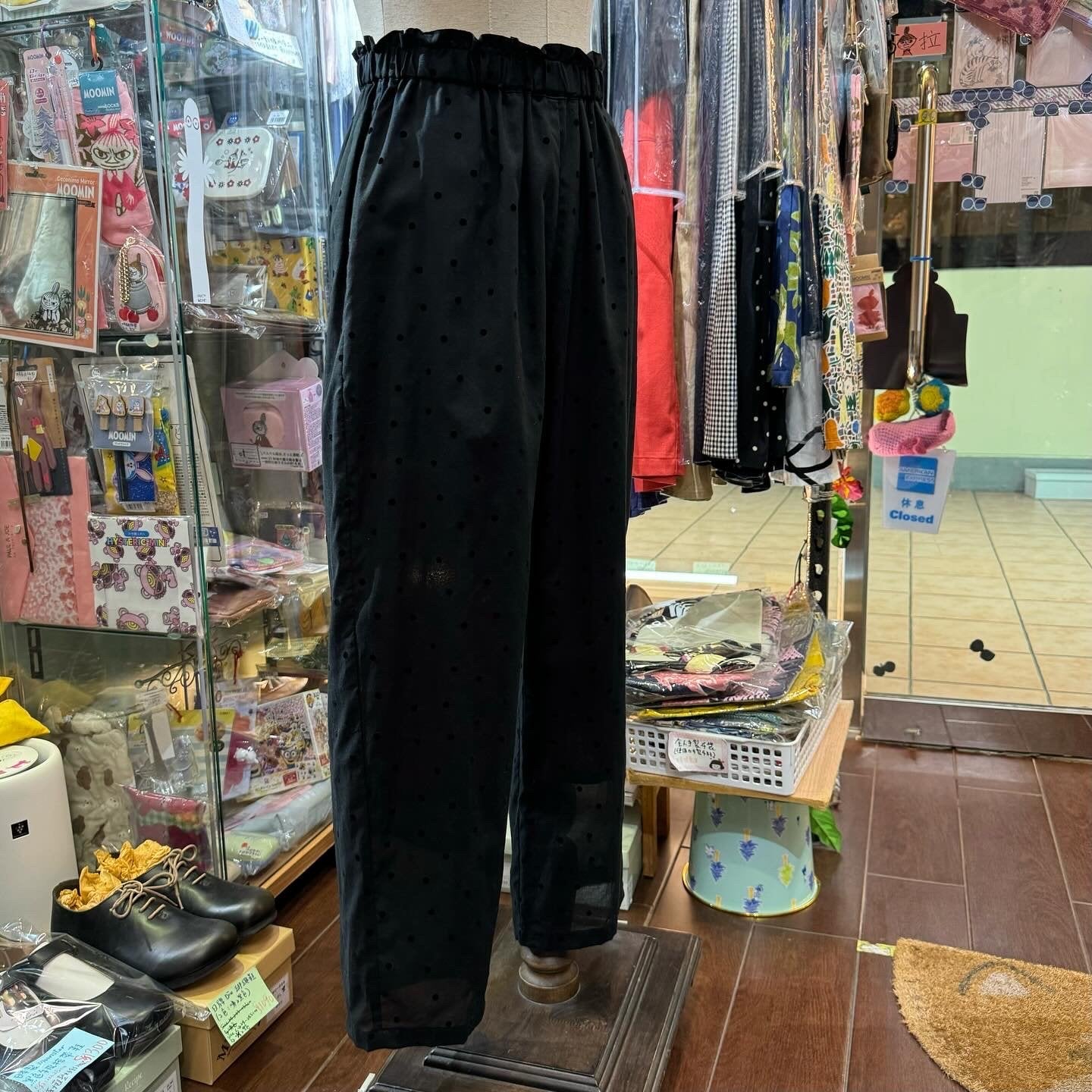 Sale- Ynir Polka Black Pants, made in Japan